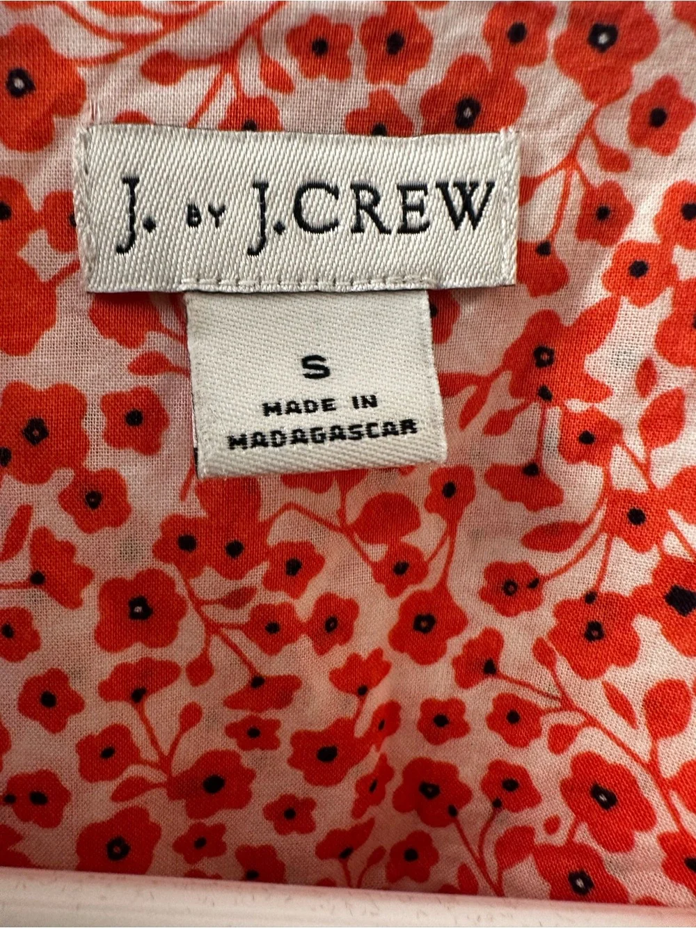 J. Crew Red and White Floral Button-Down Shirt